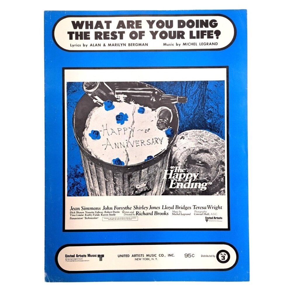 Vintage What Are You Doing The Rest Of Your Life Sheet Music 1969 Happy Ending